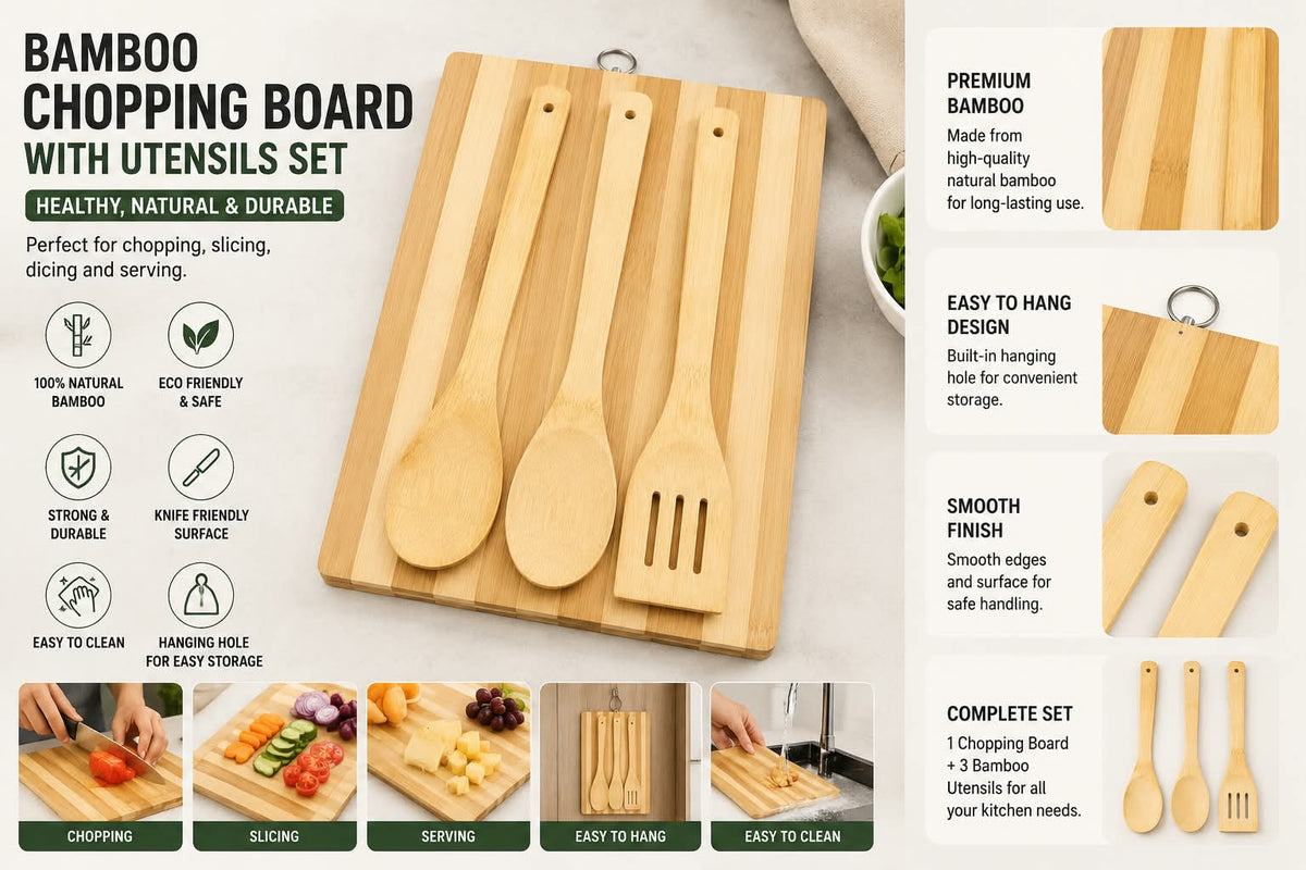 Bamboo chopping board set
